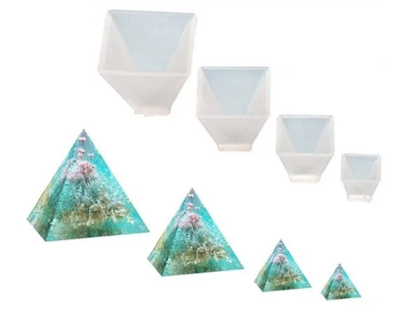Large Silicone Pyramid Molds for Resin Casting Easy Demold DIY 2 Size